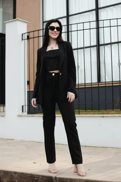 Calça Risca De Giz Malise