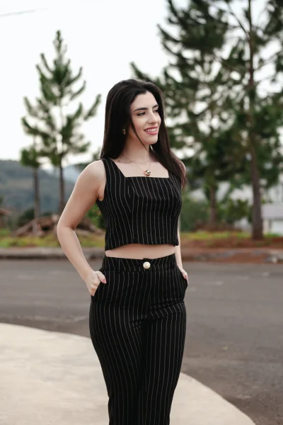Blusa Cropped Risca De Giz Malise