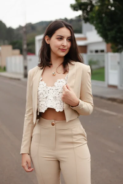 Blazer Cropped Gola Smoking Malise