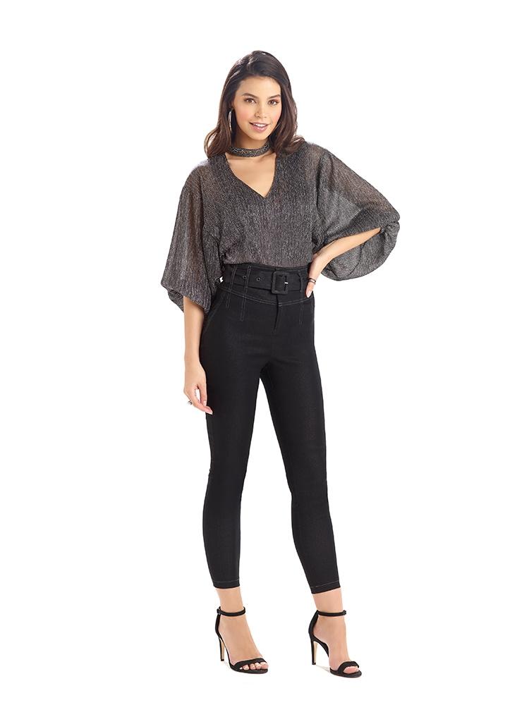 Calça Skinny Metalizada
