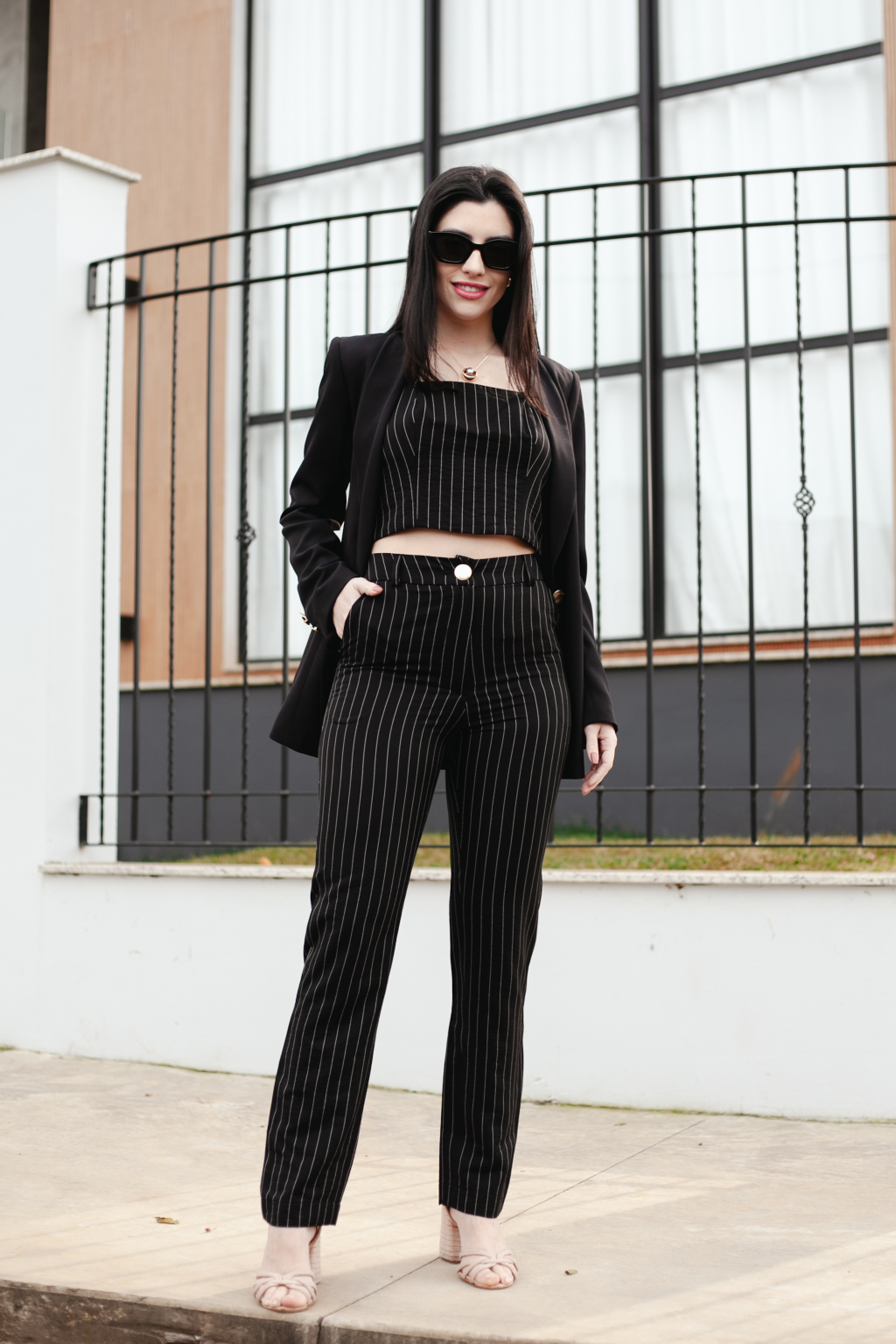 Calça Risca De Giz Malise