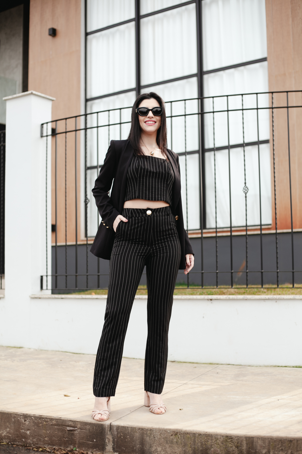 Calça Risca De Giz Malise