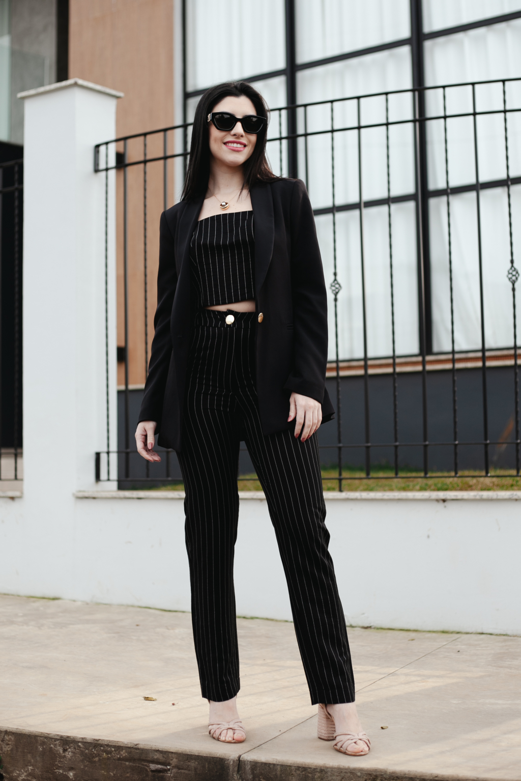 Calça Risca De Giz Malise