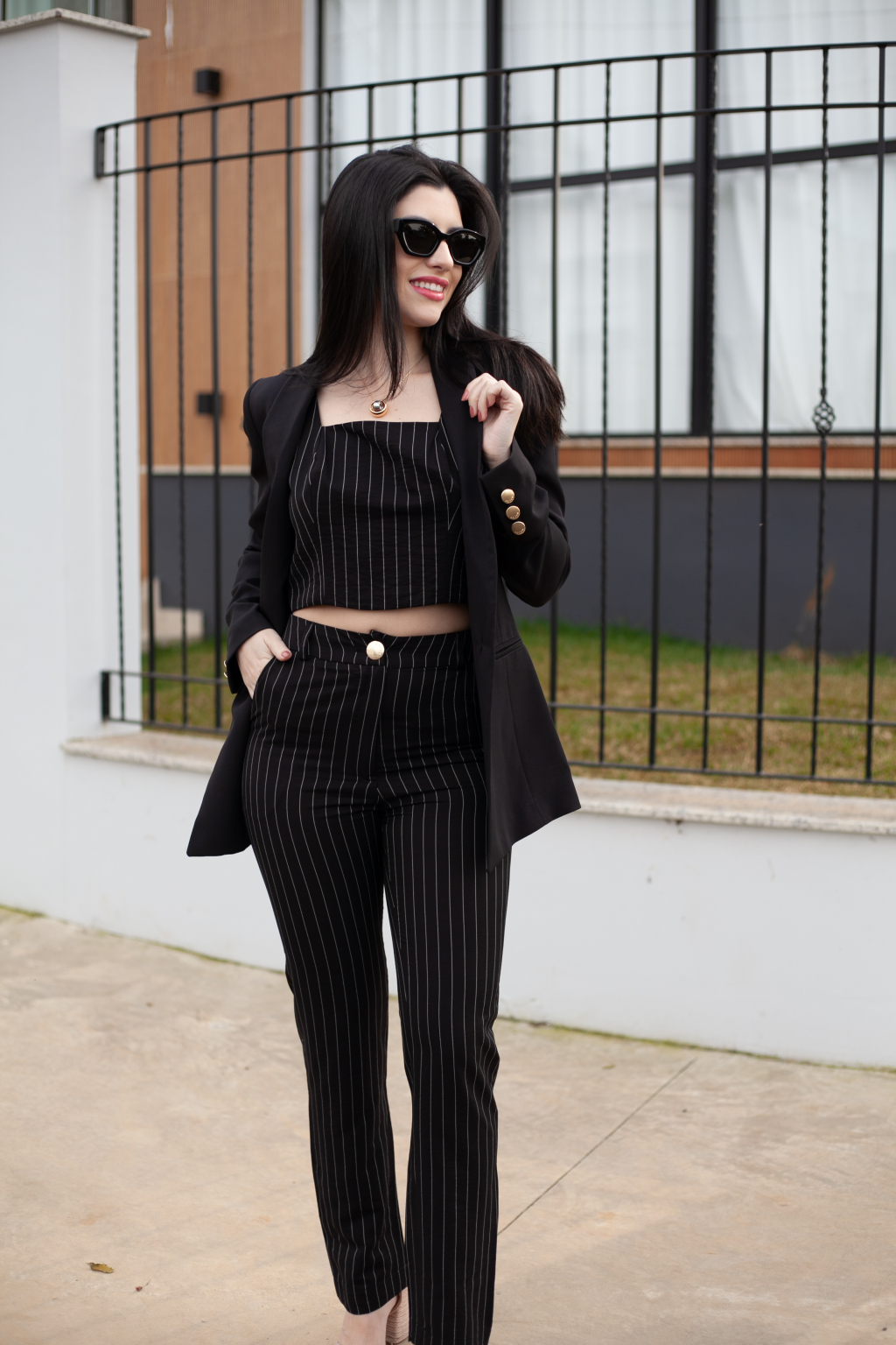 Calça Risca De Giz Malise