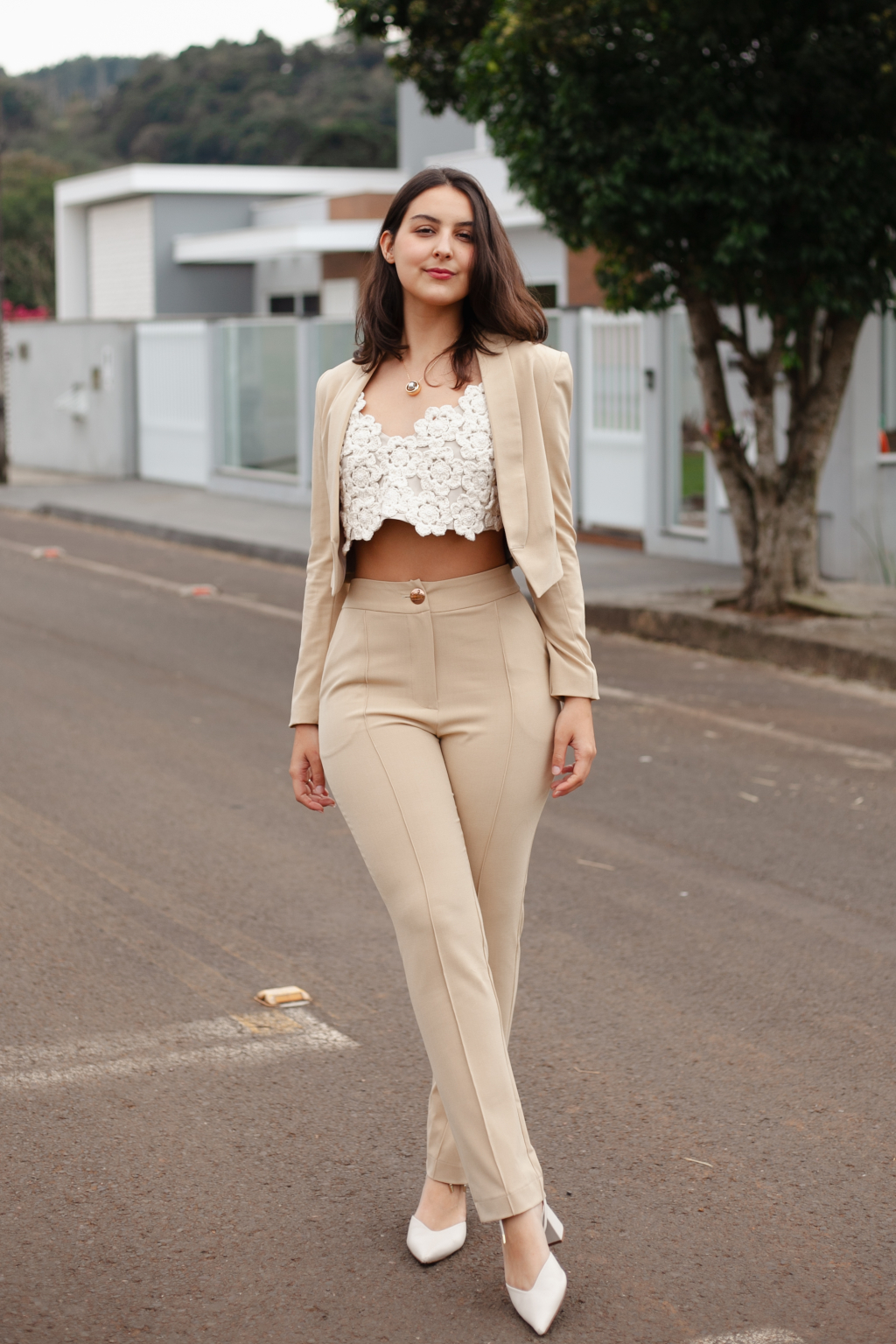 Blazer Cropped Gola Smoking Malise