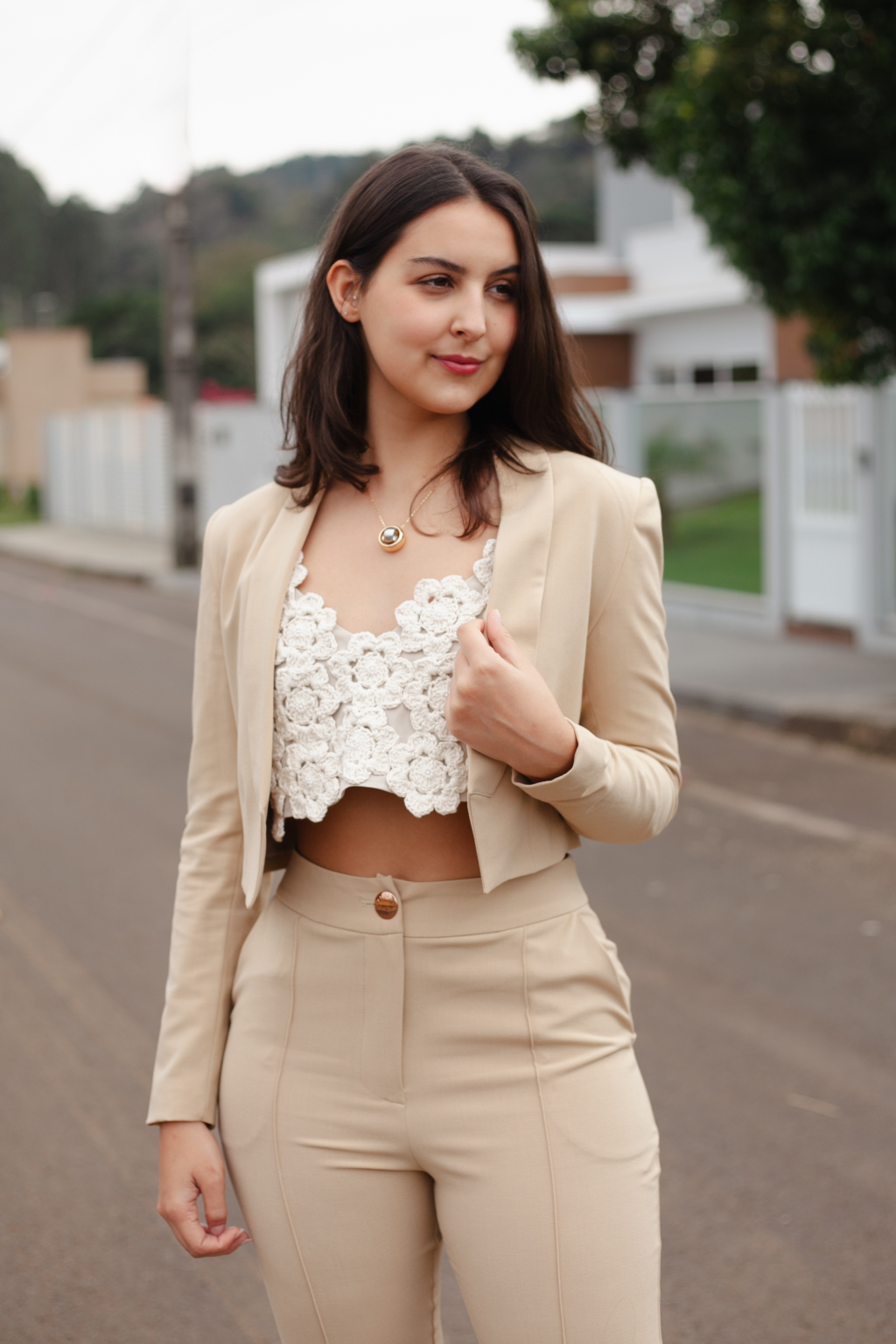 Blazer Cropped Gola Smoking Malise