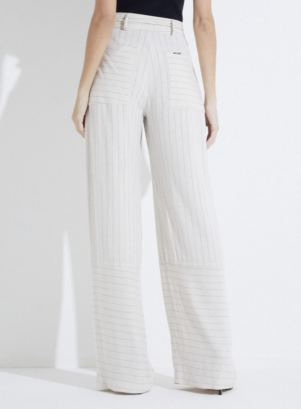 Calça Linho Listrado Forum