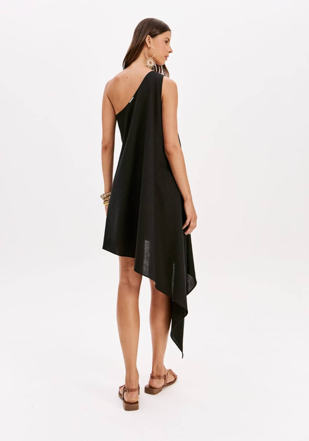 Vestido Assimetrico Com Linho My Favorite