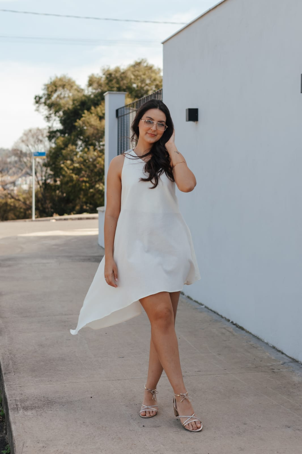 Vestido Assimetrico Com Linho My Favorite