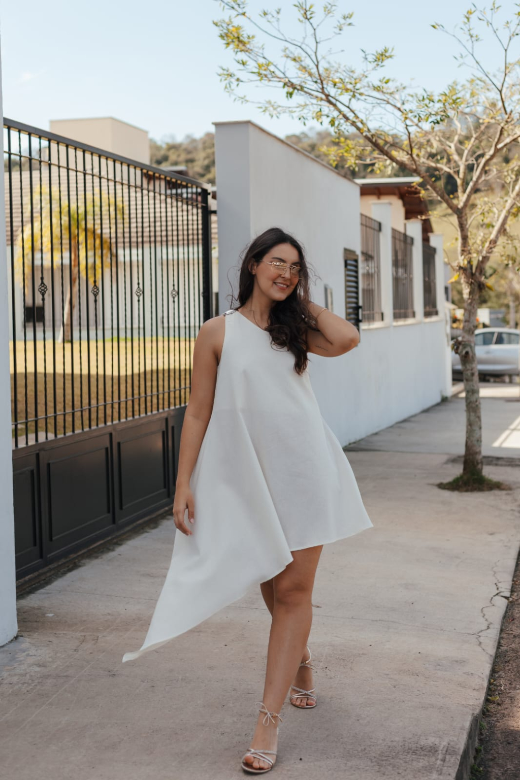 Vestido Assimetrico Com Linho My Favorite