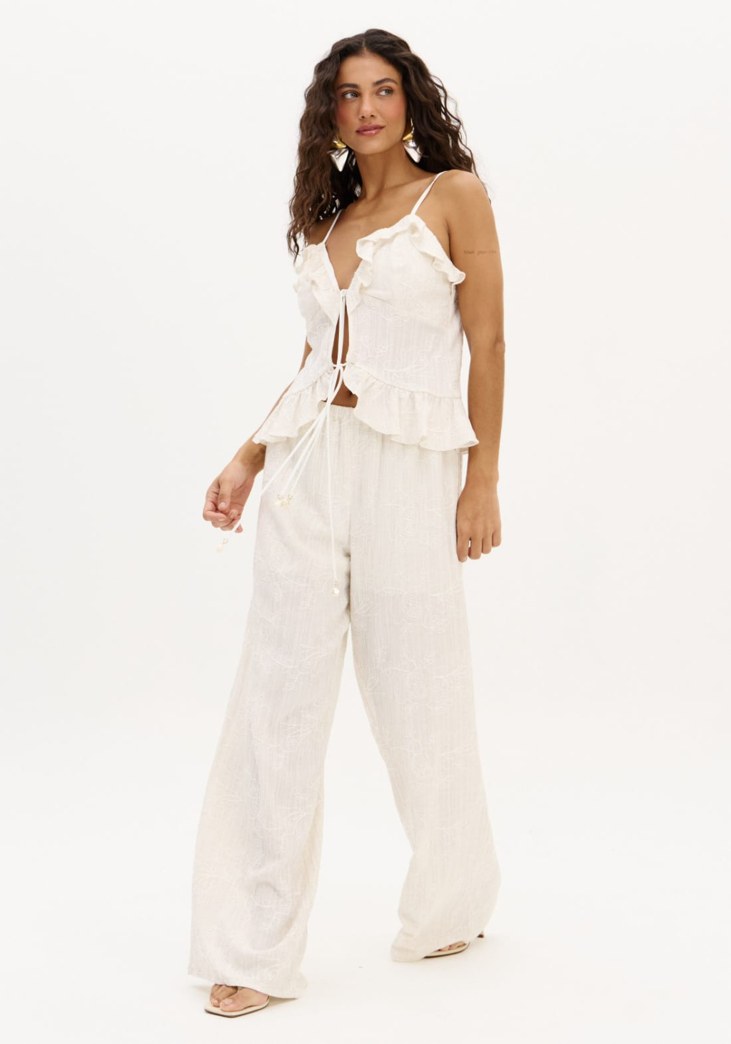 Calça Full Length Com Linho My Favorite